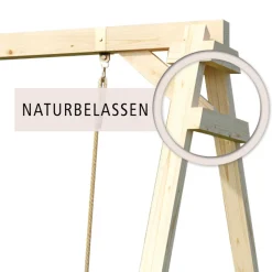 Karibu Doppelschaukel Felix mit Klettergerüst und Rutsche blau