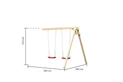 Karibu Spielturm Lotti Satteldach + Rutsche + Doppelschaukel