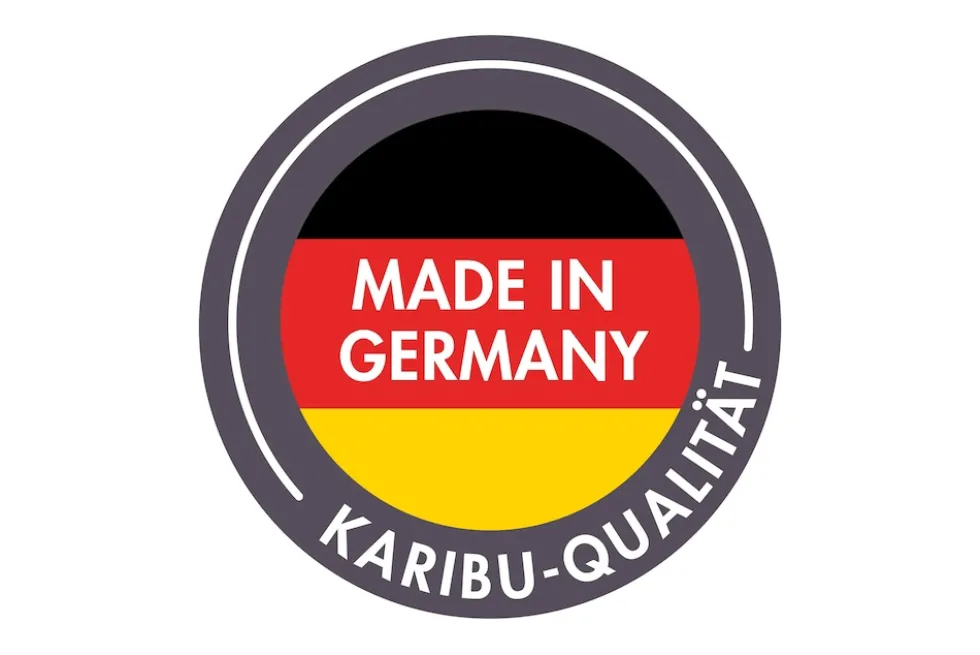 Karibu Spielturm Lotti Satteldach + Rutsche + Gerüst / Doppelschaukel