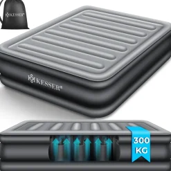 KESSER® Aufblasbare Matratze Luftbett mit eingebauter elektrischer Pumpe integrierte erhöhte aufblasbare Matratze für Übernachtungsgäste mit Aufbewahrungstasche