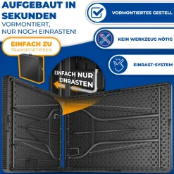KESSER® Buffettisch Tisch klappbar Kunststoff 183x76 cm Rattan Optik Campingtisch Partytisch Klapptisch Gartentisch für Garten Terrasse und Balkon zusammenklappbar 6 Personen ink. Tragegriff