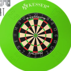 KESSER® Dartscheibe Sisal Professional Dartboard + Zubehör Steeldart Offizielles Dartscheibe Profi Steeldartscheibe - Dartboard inkl. Montageset