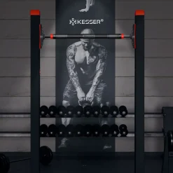 KESSER® Klimmzugstange Türrahmen verstellbar, Pull Up Bar Heimturnhalle, Reckstange ohne Schrauben/Bohren, 68-106 cm Ausziehbar, Tragfähigkeit bis zu 300Kg & rutschfeste Griffe, inkl. Resistenzbänder