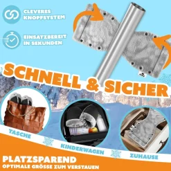 KIDIZ® Handwärmer Kinderwagen Handschuhe Handmuff Kinderwagenmuff mit warme Plüschmaterial Fleece und Baumwolle Innenseite Wasserdicht Winddicht Handwärmer Universalgröße für alle Kinderwagen Buggy