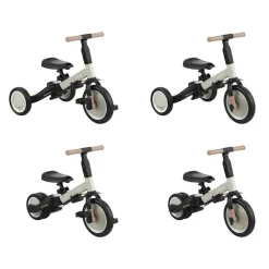 Kikkaboo Dreirad Flip 5 in 1 Stahlrahmen rutschfeste Griffe einstellbar umbaubar beige