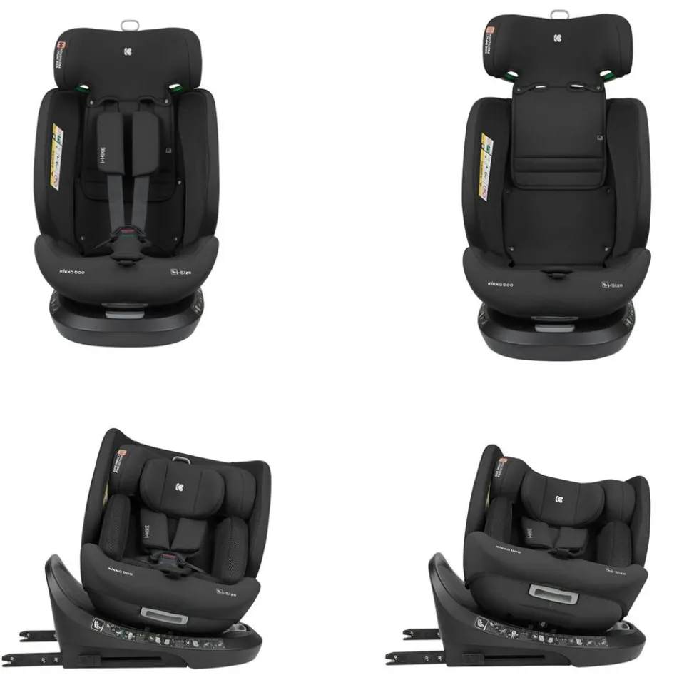Kikkaboo i-Size Kindersitz i-Hike (40-150 cm) Isofix, 360° drehbar, verstellbar schwarz