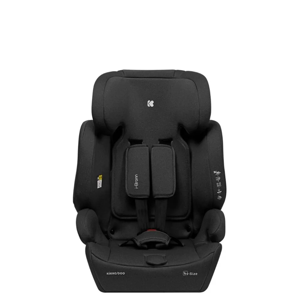 Kikkaboo Kindersitz I-Bronn i-Size (76-150cm) Isofix, Top Tether, Kissen, Gurt schwarz