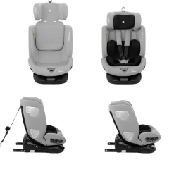 Kikkaboo Kindersitz i-Moove i-Size (40-150cm) Isofix 360-Grad-Drehung Kopfstütze hellgrau