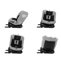 Kikkaboo Kindersitz i-Moove i-Size (40-150cm) Isofix 360-Grad-Drehung Kopfstütze hellgrau