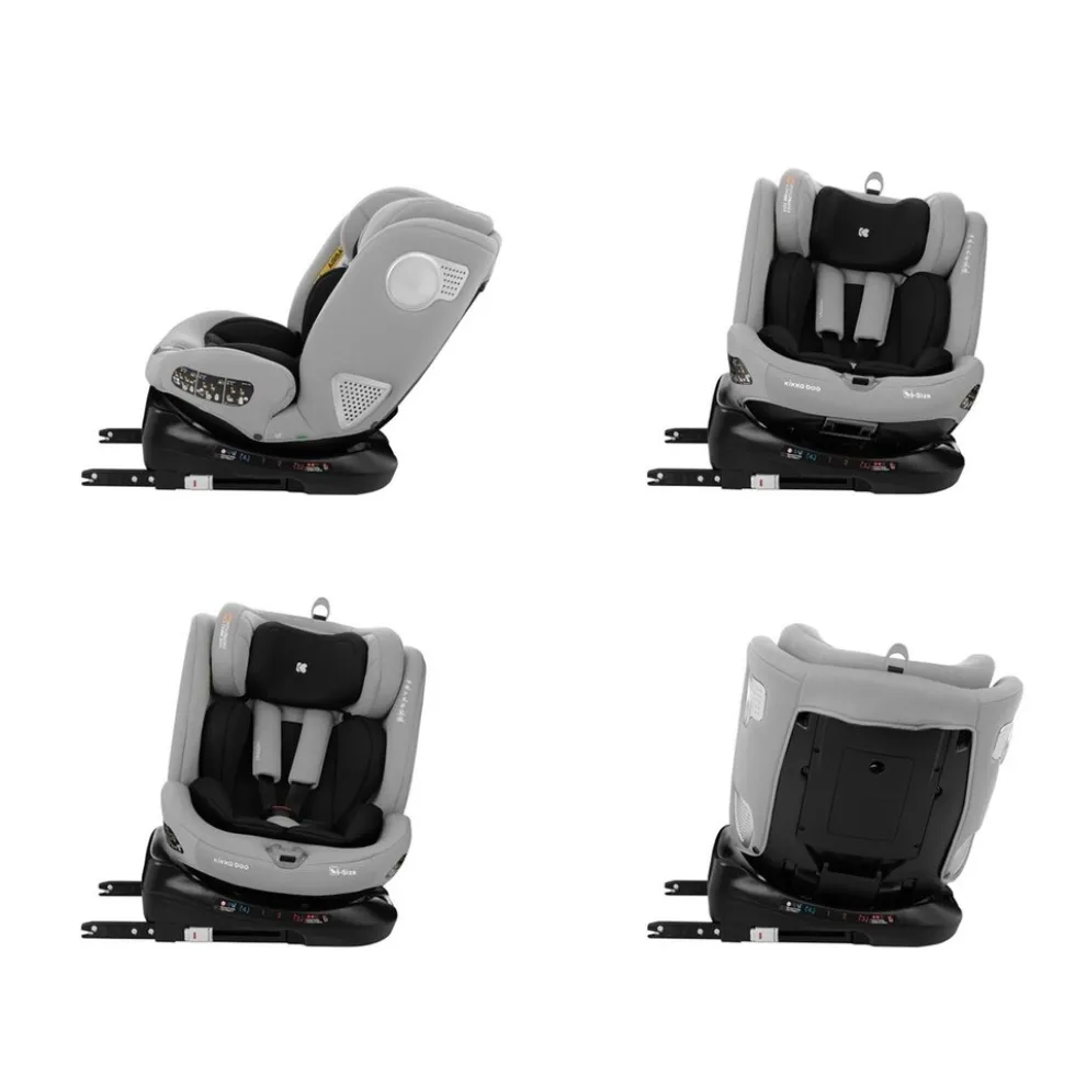 Kikkaboo Kindersitz i-Moove i-Size (40-150cm) Isofix 360-Grad-Drehung Kopfstütze hellgrau