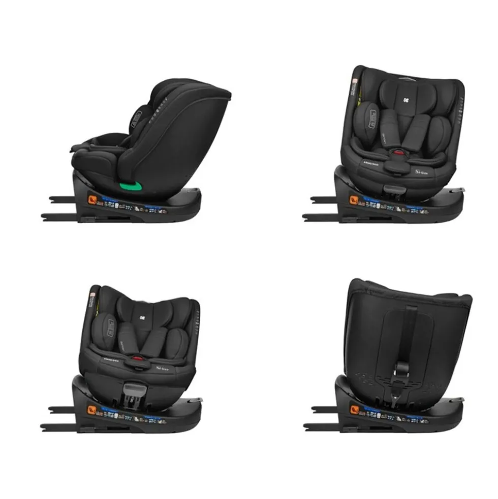 Kikka boo Kindersitz i-Round i-Size (40-150cm) Isofix, 360-Grad-Drehung, Gurt schwarz