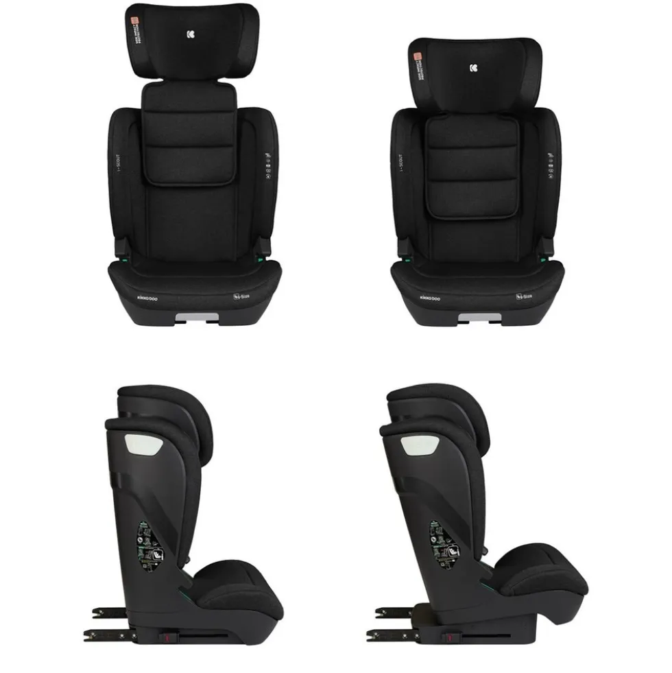 Kikkaboo Kindersitz i-Scout i-Size (100 - 150 cm) Kopfstütze verstellbar Isofix schwarz