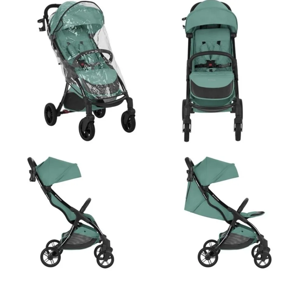 Kikkaboo Kinderwagen Buggy Cloe bis 22 kg Aluminiumrahmen faltbar Getränkehalter dunkelgrün