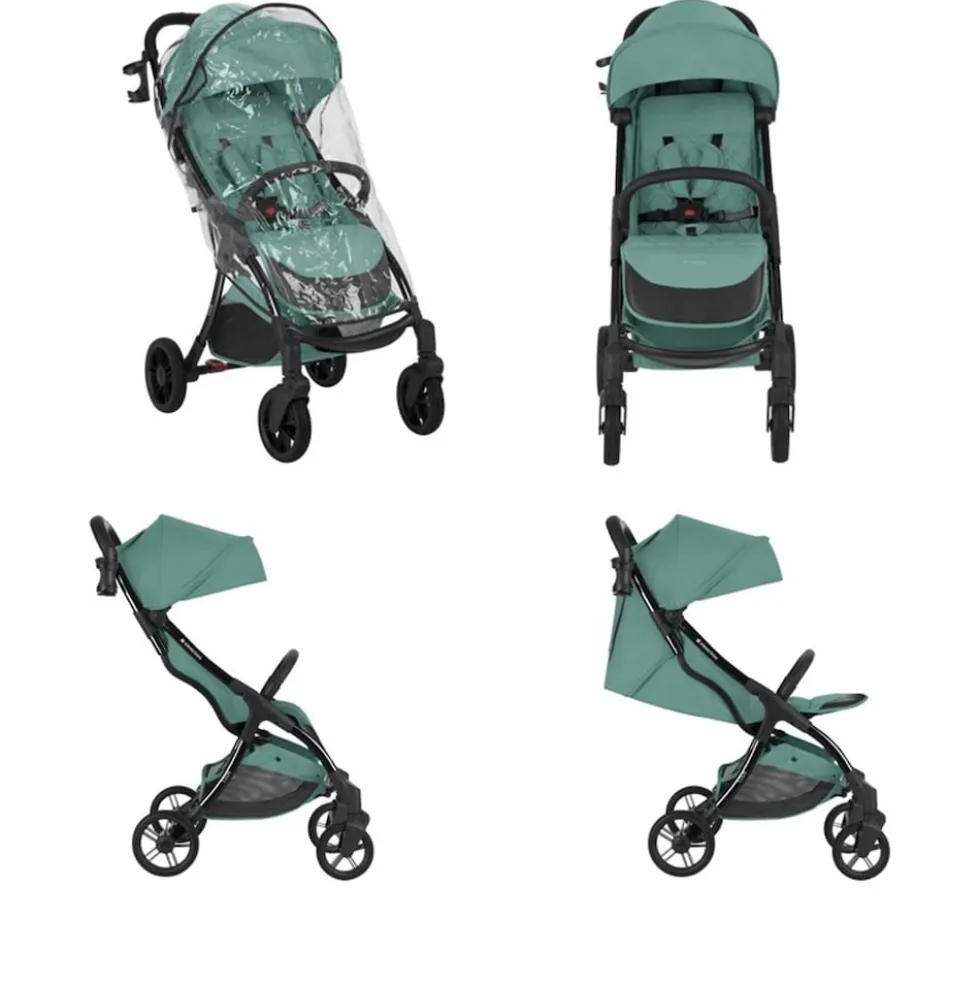 Kikkaboo Kinderwagen Buggy Cloe bis 22 kg Aluminiumrahmen faltbar Getränkehalter dunkelgrün