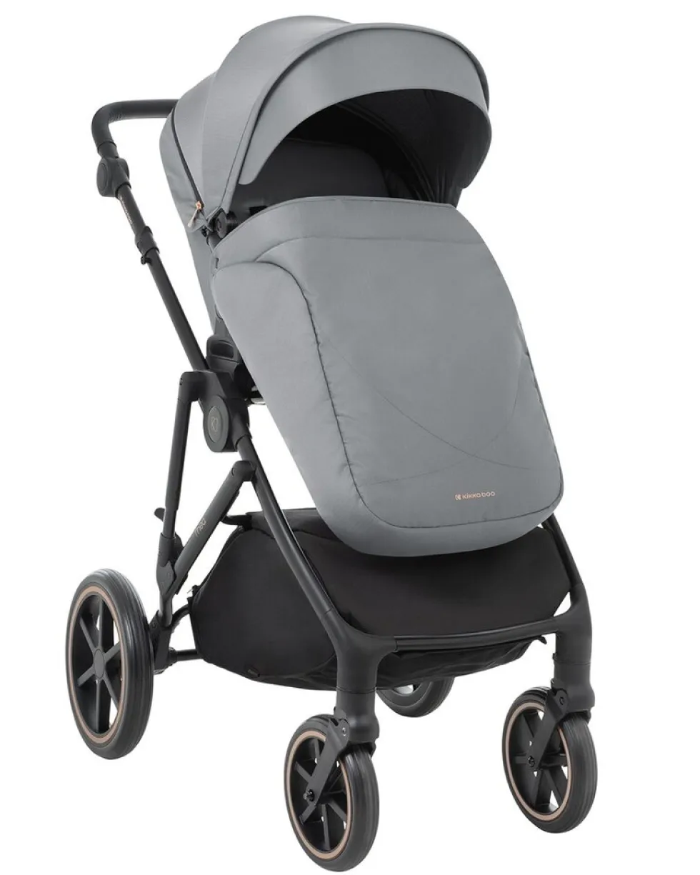 Kikkaboo Kinderwagen Thea 2 in 1 EVA-Räder verstellbarer Schiebegriff Babywanne grau