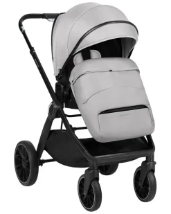 Kikkaboo Kinderwagen Tiffany 2 in 1 Babywanne, Sportsitz, Wickeltasche, PU-Räder grau