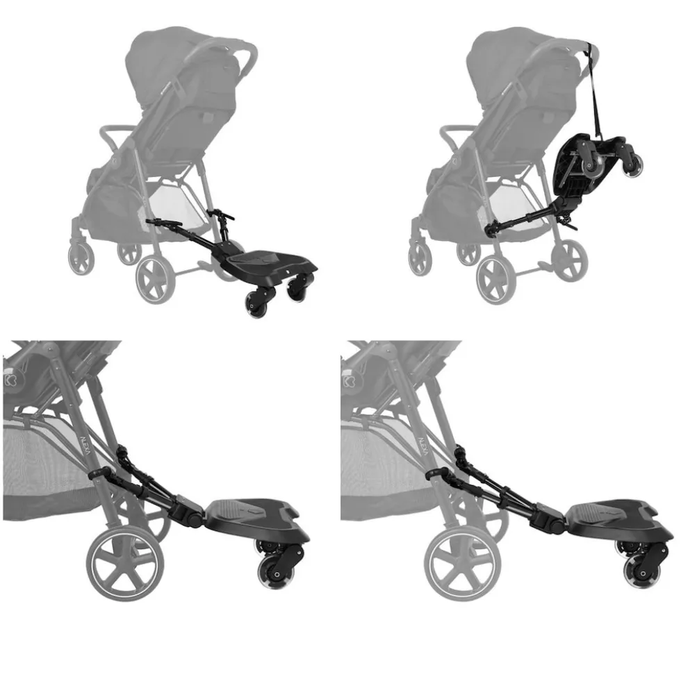 Kikkaboo Kinderwagen Trittbrett Ally universal Stoßdämpfer Kinderwagenaufsatz schwarz