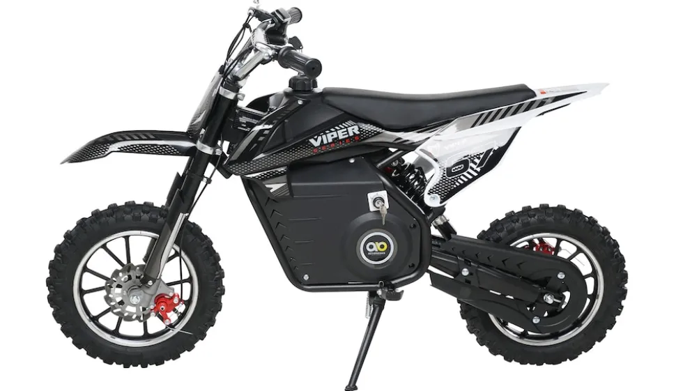 Kinder-Crossbike Viper, Elektro-Kindermotorrad, 1000 Watt, bis 24 km/h, Scheibenbremsen, ab 8 Jahren (Schwarz)