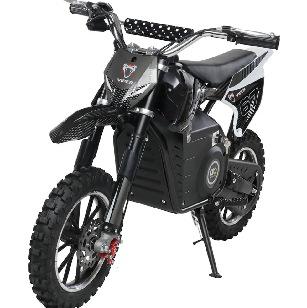 Kinder-Crossbike Viper, Elektro-Kindermotorrad, 1000 Watt, bis 24 km/h, Scheibenbremsen, ab 8 Jahren (Schwarz)