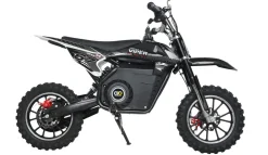 Kinder-Crossbike Viper, Elektro-Kindermotorrad, 1000 Watt, bis 24 km/h, Scheibenbremsen, ab 8 Jahren (Schwarz)