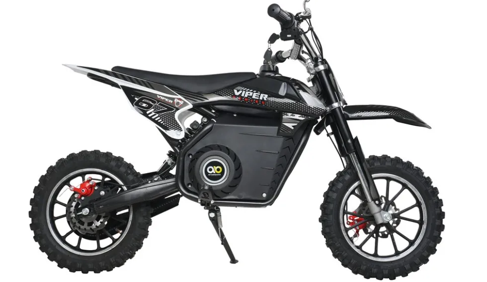 Kinder-Crossbike Viper, Elektro-Kindermotorrad, 1000 Watt, bis 24 km/h, Scheibenbremsen, ab 8 Jahren (Schwarz)