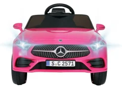 Kinder-Elektroauto Mercedes-Benz CLS 350 Coupé, lizenziert, 2 x 20 Watt Motoren, LED-Scheinwerfer (Pink)
