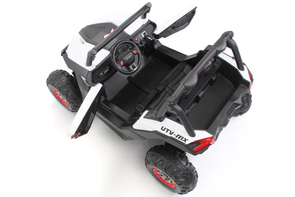 Kinder-Elektroauto UTV Buggy MX Allrad 4x4 (Schwarz Weiß)