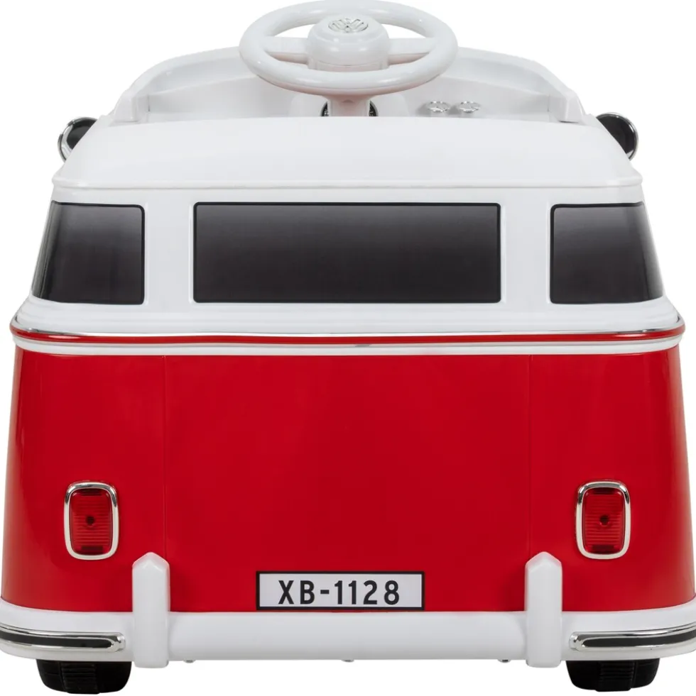 Kinder-Elektroauto VW T1 Camper Bus, Bremsautomatik, 3-5 km/h, Soft-Start, LED, Fernbedienung