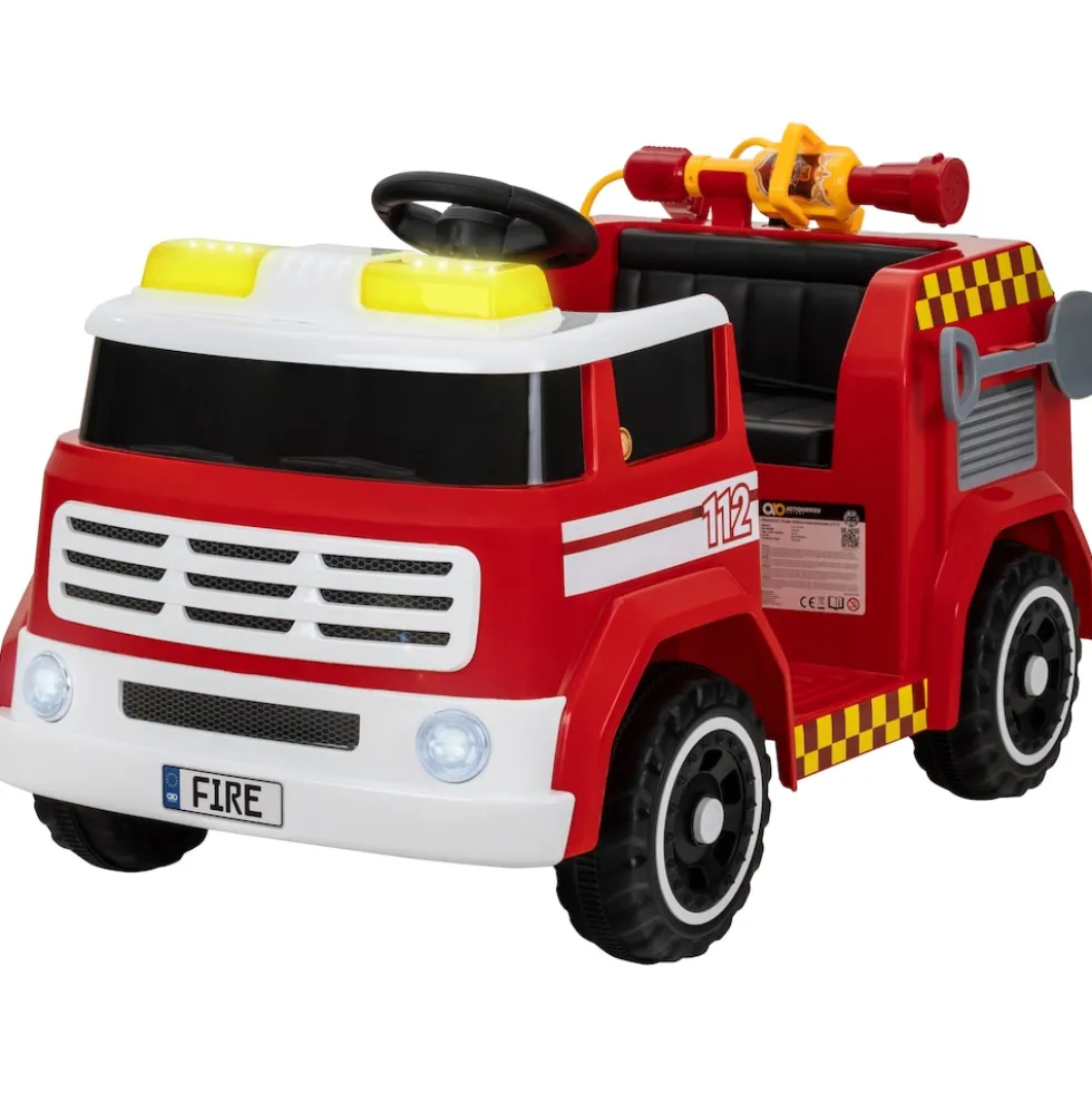 Kinder-Elektro-Feuerwehrauto LF112, Wasserspritze, Sirene, Sprechanlage, Einsatzlicht, 50W, MP3
