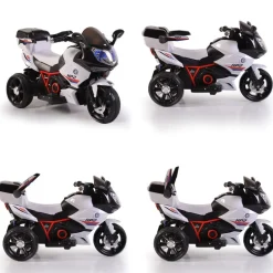 Kinder Elektromotorrad HP2 FB-6187, mit Musikfunktion, Spielzeugkorb, ab 3 Jahre schwarz