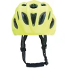 Kinder-Fahrradhelm, Inmold Technologie, mit LED-Licht, reflektierenden Gurbändern und 5 Reflektionsstreifen, Größe: 48-53 cm, Farbe: neongelb