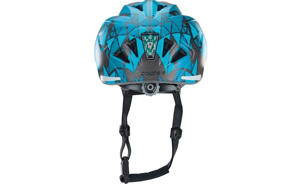 Kinder-Fahrradhelm, Inmold Technologie, mit LED-Licht und Reflektionsstreifen, Größe: 48-52 cm, Farbe: blau