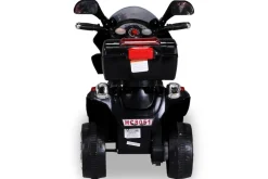 Kindermotorrad C051, Kinder-Elektro-Motorrad mit 12-Watt-Motor, LED-Scheinwerfer, 2-Gang-Getriebe (Schwarz)