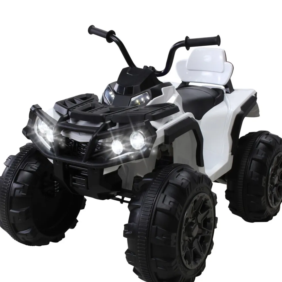 Kinderquad Bumper, Kinder-Elektroauto mit Fernbedienung, 70 Watt, Stoßdämpfer, Bremsautomatik, LED (Weiß)