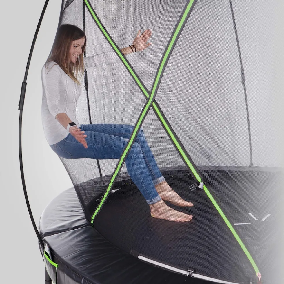 KINETIC SPORTS Trampolin Sicherheitsnetz für ULTIMATE PRO Gartentrampoline ø 244/305/366/427 cm - Mit Reißverschluss und Sicherheitsclips, UV beständig, Ersatznetz Fangnetz Schutznetz | für Ø 366 cm Trampolin