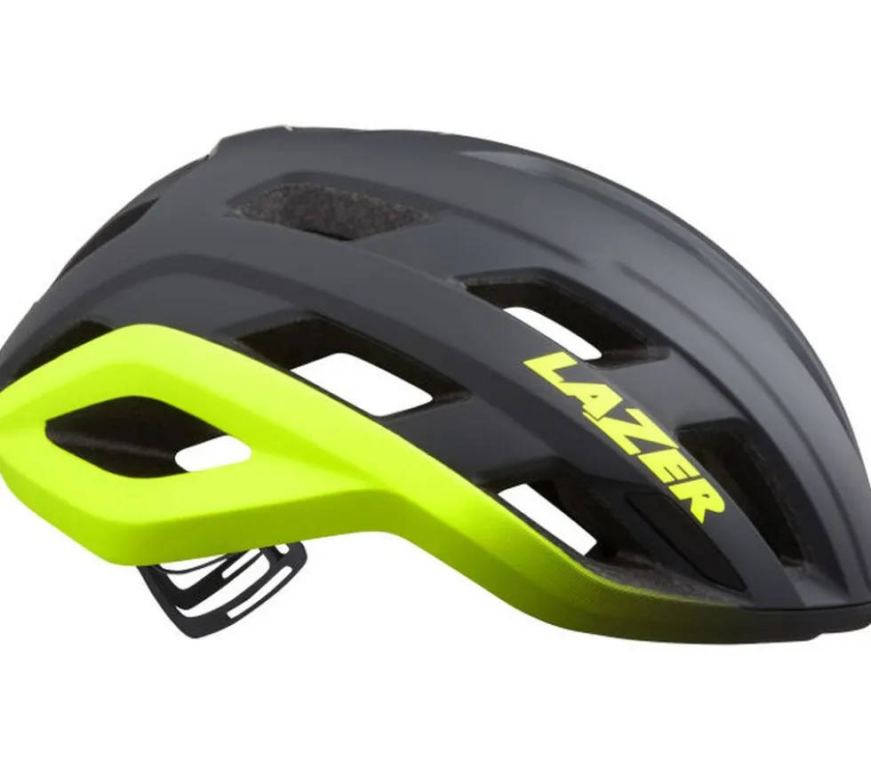 LAZER Fahrradhelm Strada KinetiCore, Matte Dark Grey Flash Yellow