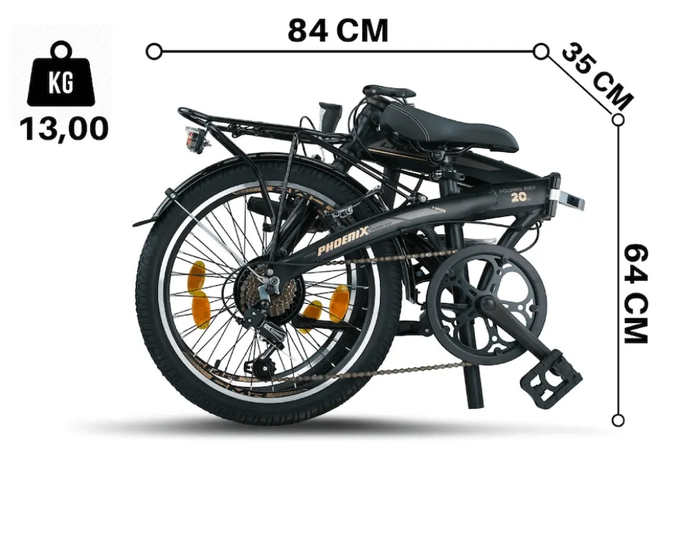 Licorne Bike Conseres Premium Falt Bike in 20 Zoll - Fahrrad für Herren, Jungen, Mädchen und Damen - Shimano 6 Gang-Schaltung - Hollandfahrrad Zoll:20;Farbe:Schwarz