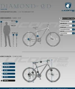 Licorne Bike Diamond Premium Mountainbike Aluminium, Fahrrad für Jungen, Mädchen, Herren und Damen - 21 Gang-Schaltung - Scheibenbremse Herrenrad, einstellbare Vordergabel 26, 27.5 und 29 Zoll Farbe:Schwarz-Lime;Größe:27.5