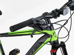 Licorne Bike Diamond Premium Mountainbike Aluminium, Fahrrad für Jungen, Mädchen, Herren und Damen - 21 Gang-Schaltung - Scheibenbremse Herrenrad, einstellbare Vordergabel 26, 27.5 und 29 Zoll Farbe:Schwarz-Lime;Größe:27.5
