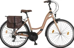 Licorne Bike Stella Plus Premium City Bike in Zoll Aluminium Fahrrad für Mädchen, Jungen, Herren und Damen - 21 Gang-Schaltung - Hollandfahrrad Größe:28 Zoll;Farbe:Gold
