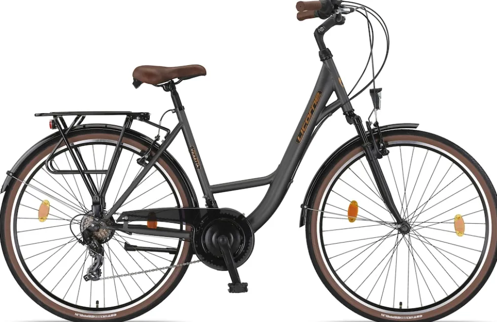 Licorne Bike Violetta Premium City Bike in 28 Zoll - Fahrrad für Mädchen, Jungen, Herren und Damen - Shimano 21 Gang-Schaltung - Hollandfahrrad Zoll:28.00;Farbe:Grau