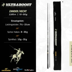 Lieblingsköder Ultraboost Zander Hecht 2,65m 10-50g Spinnrute By Bullseye
