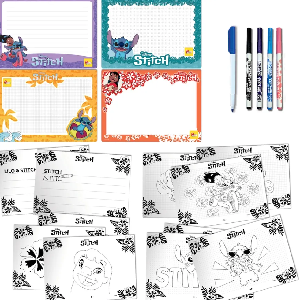 Lisciani 107575 - Disney Stitch - Zeichenschule mit parfümierten Stiften ausmalen zeichnen Kinder