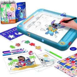 Lisciani 107582 - Disney Stitch - Zeichenschule mit Licht-Tisch zeichnen ausmalen Kreativset