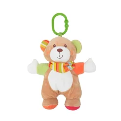 Lorelli Baby Kuscheltier Plüsch Greifling, C-Ring, auffällige Farben, ab Geburt beige