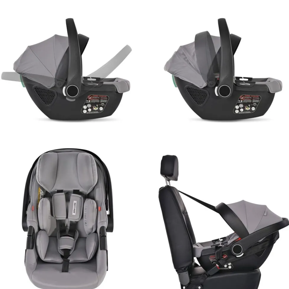 Lorelli Babyschale i-Size Aria Luxe (40 - 87 cm) verstellbar, Memory-Schaum schwarz
