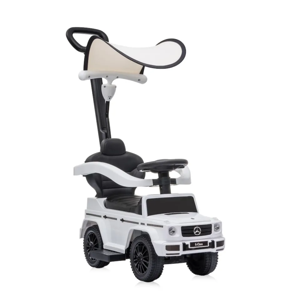 Lorelli Kinder Rutschauto Mercedes Benz G350D, Sonnendach, Schiebestange, Musik weiß
