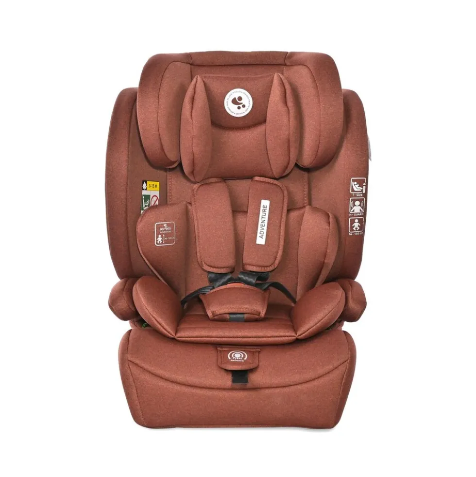 Lorelli Kindersitz i-Size Adventure (76-150 cm) Kopfstütze verstellbar bis 36 kg braun