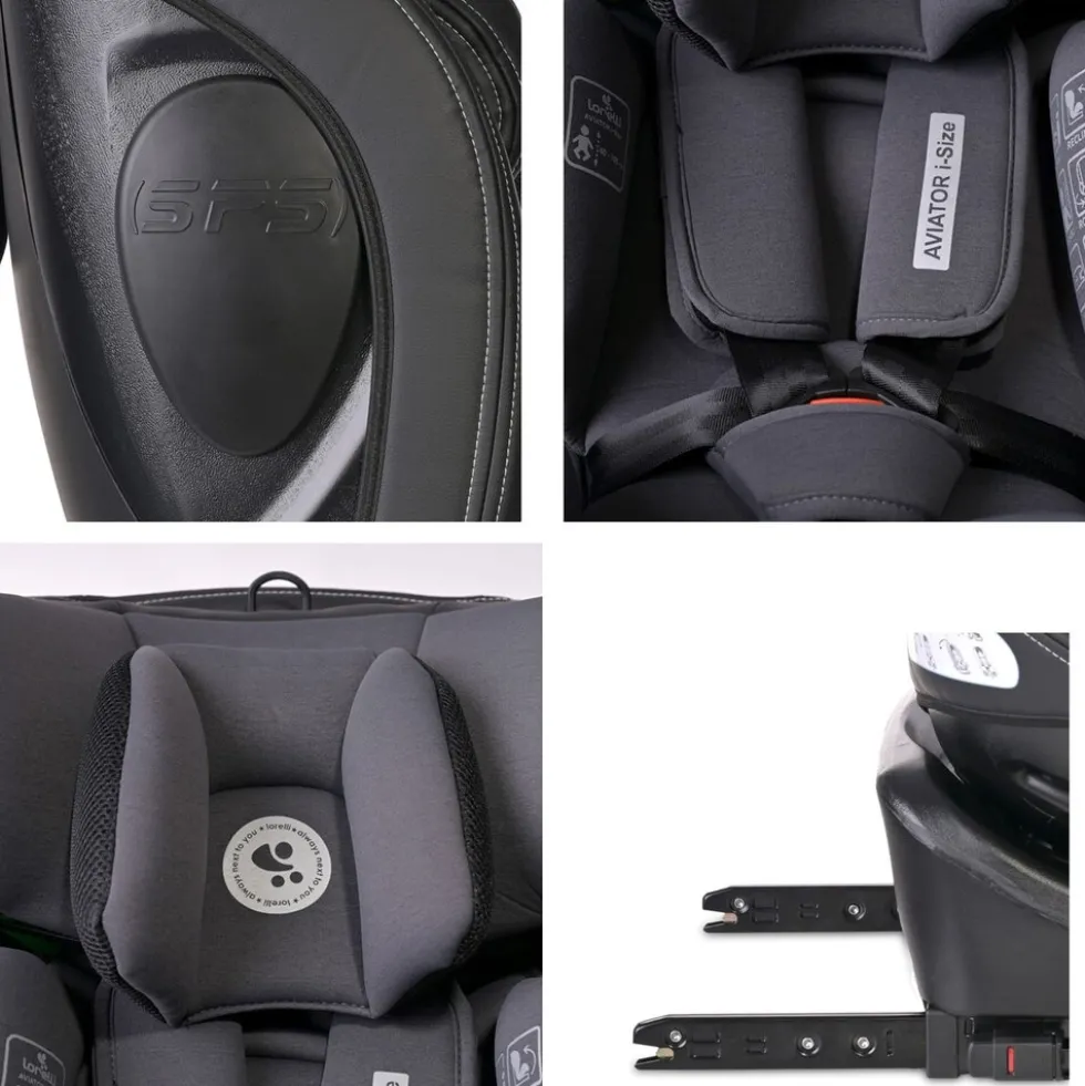 Lorelli Kindersitz i-Size Aviator (40-150cm) 360° drehbar, verstellbar, Isofix schwarz