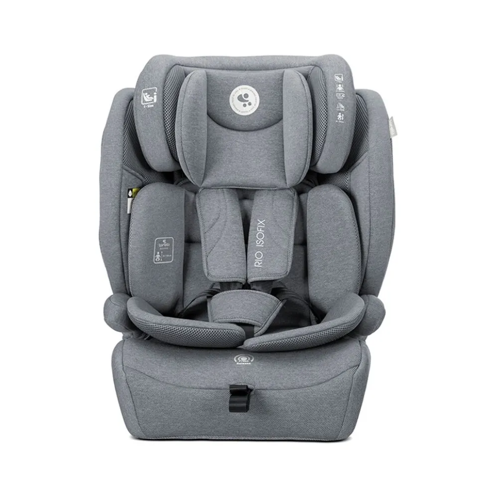 Lorelli Kindersitz Rio i-Size (76 - 150 cm) Isofix Top Tether Kissen verstellbar hellgrau